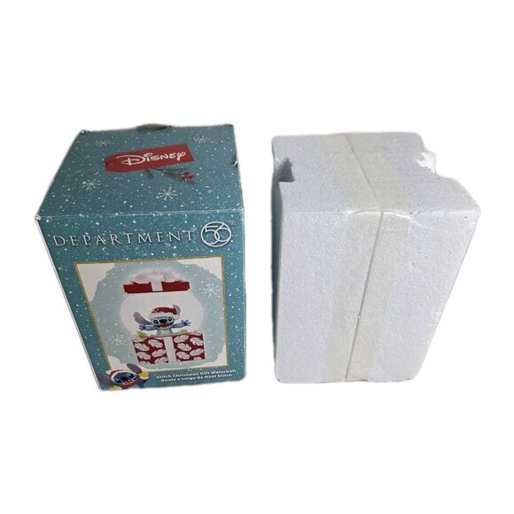 Dept 56 STITCH CHRISTMAS GIFT WATERBALL Disney ENESCO Large Snow Globe NEW - Picture 14 of 16